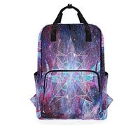 Cosmos - Sac à dos d'école imperméable à l'eau - Motif géométrique Galaxy Star - Violet
