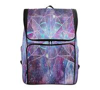 Cosmos - Sac à dos d'école imperméable - Motif géométrique galaxie - Violet