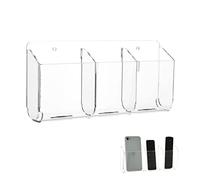 Cosmos Support mural pour télécommande - Support de téléphone avec étagère murale amovible - Support de charge pour téléphone portable - Organisateur de rangement multifonction (transparent)