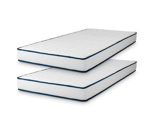 COSMOS - Upsilon Promo - Pack de 2 Matelas 90x190-15 cm | Accueil Mousse à mémoire de Forme + Blue Latex - Confort Équilibré - 7 Zones - Réversible - Hypoallergénique - Durable