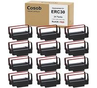 COSOB Lot de 24 rubans de rechange pour ERC30 ERC-30/34/38 B/R ERC 30, noir et rouge