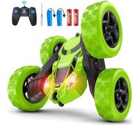 cosone Voitures Télécommandées, 2,4 GHz Jouets de Voiture à Distance pour Garçons, Voiture de Cascade Tout-Terrain 4 Roues Motrices Double Face Rotative à 360°, Cadeaux pour 6 Ans et Plus (Vert)