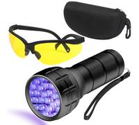 COSOOS Outil de détecteur de fuite de climatisation, Kit détecteur de fuite AC, Lumière UV pour détection de fuite de colorant UV AC, Détecteur de fuite de colorant d'huile avec lunettes de protection