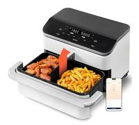 COSORI Air Fryer 10L Twinfry, Dual Zone Avec Séparateur Amovible, Capacité Flexible de 10L, Friteuse sans Huile 5-en-1, 40℃-240℃, 66% d'Énergie en Moins, Connectée à l’Application