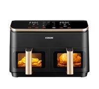 COSORI Air Fryer 2 Compartiments 8.5L, 8-en-1 Airfryer Friteuse Sans Huile, 71% D'efficacité énergétique, 85% de Carburant En Moins, 55% Plus Rapide, 8 Portions, Va au Lave-vaisselle, Or