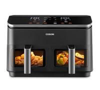 COSORI Air Fryer 2 Compartiments 8.5L, 8-en-1 Airfryer Friteuse Sans Huile, 71% D'efficacité énergétique, 85% de Carburant En Moins, 55% Plus Rapide, 8 Portions, Va au Lave-vaisselle, Noir