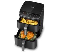 COSORI Air Fryer Turbo Tower 10,8L, Friteuse Sans Huile à 2 Tiroirs, 3 Niveaux Cuisson,6-en-1,Design compact et Empilable,41 Pour Cent Moins Large que les Double Airfryer Traditionneles,40+ Recettes