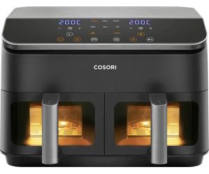Cosori Doppel-Heißluftfritteuse CAF-R901-AEU Friteuse à air chaud 1,75 kW noir, argent