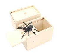 COSORO 2 Pièces Boîte Surprise Araignée,Boite Araignée Farce Drôle Effrayante Boîte Jouet Farce d'araignée en Bois,Artificielles Prank Boîtes Cadeaux Sautantes Attrape pour Halloween Enfants Adultes