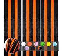 COSORO 3 pièces Rideau Métallique de Frange Macaron Noir Orange,1mx2m Scintillants Foil Rideau Shimmer Brillants Decoration Anniversaire Photo Fond,pour Deco Porte Fenetres,Disco,Mariage,Maison,Fête