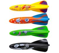 COSORO 4 pièces Jouets de Piscine Enfant,Jouets de Plongée Fusée Amusants,Jeu Piscine Enfant Extérieur L'été,pour Divertissements Entrainement sous - Marin Plongée Natation Garçon Fille 7-12 Ans