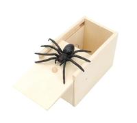COSORO Boîte Surprise Araignée,Boite Araignée Farce Drôle Effrayante Boîte Jouet Farce d'araignée en Bois,Artificielles Prank Boîtes Cadeaux Sautantes Attrape pour Halloween Enfants Adultes