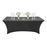 COSORO Nappe Rectangulaire Spandex Anti Tache,122cm Gris Nappe de Table Imperméables Lavable Extensible,pour Décoration Table de Terrasse,Cuisine,Mariage,Anniversaire,Fêtes,Halloween,Pique-niques