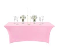 COSORO Nappe Rectangulaire Spandex Anti Tache,122cm Rose Nappe de Table Imperméables Lavable Extensible,pour Décoration Table de Terrasse,Cuisine,Mariage,Anniversaire,Fêtes,Halloween,Pique-niques