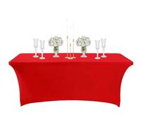 COSORO Nappe Rectangulaire Spandex Anti Tache,122cm Rouge Nappe de Table Imperméables Lavable Extensible,pour Décoration Table de Terrasse,Cuisine,Mariage,Anniversaire,Fêtes,Halloween,Pique-niques