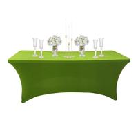 COSORO Nappe Rectangulaire Spandex Anti Tache,122cm Vert Nappe de Table Imperméables Lavable Extensible,pour Décoration Table de Terrasse,Cuisine,Mariage,Anniversaire,Fêtes,Halloween,Pique-niques