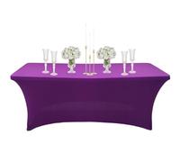 COSORO Nappe Rectangulaire Spandex Anti Tache,122cm Violet Nappe de Table Imperméables Lavable Extensible,pour Décoration Table de Terrasse,Cuisine,Mariage,Anniversaire,Fêtes,Halloween,Pique-niques