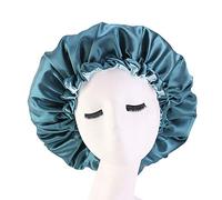 Cospack Bonnet de sommeil en satin - Extra large double couche réversible réglable en satin pour cheveux endormis Vert + L vert
