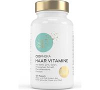 Cosphera Vitamines pour les cheveux | 120 capsules | avec biotine, zinc, sélénium, vitamines & extraits de plantes | végétalien