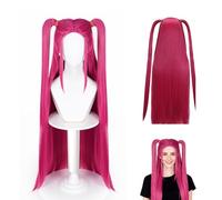 Cosplay Animé de Perruque Mira, Anime Perruque Rose Vif, Kpop Accessoire de Déguisement Mira, Groupe de Cosplay Anime, pour Bal Masqué de Fête de Carnaval D'halloween