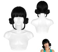 Cosplay Animé de Perruque Zoey, Costume Anime Court Noir Violet Perruque, Zoey Kpop Accessoire de Déguisement, Groupe de Cosplay Anime, pour Bal Masqué de Fête de Carnaval D'halloween