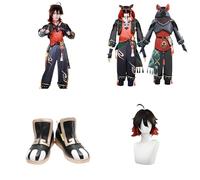 Cosplay Costume For Gaming Genshin,Women Men Uniform With Accessories,Cosplay Replica Prop Wig Shoes Full Set, Halloween Carnival Party Suit