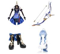 Cosplay Costume For Ganyu Genshin,Women Men Uniform With Accessories,Cosplay Replica Prop Wig Shoes Full Set, Halloween Carnival Party Suit-01