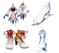Cosplay Costume For Ganyu Genshin,Women Men Uniform With Accessories,Cosplay Replica Prop Wig Shoes Full Set, Halloween Carnival Party Suit-02
