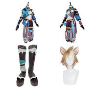 Cosplay Costume For Gorou Genshin,Women Men Uniform With Accessories,Cosplay Replica Prop Wig Shoes Full Set, Halloween Carnival Party Suit