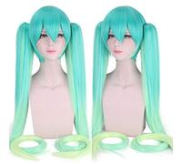 Cosplay Costume Vocaloid Hatsune Miku Racing Cosplay Perruque Longue Droite Pigtails Vert Synthétique Cheveux pour Fête Halloween Perruques CY120-25
