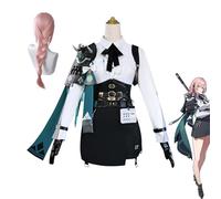 Cosplay Costume Zzz Yanagi Tenue De Jeu Personnage Uniforme Full Set Halloween Carnival Party Dress Up Suit Avec Wig Tail Hearthre Pour Femmes(Size:S,Color:White)
