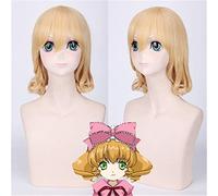 Cosplay Hinaichigo 12 pouces moyenne blonde Lolita perruque avec frange résistant à la chaleur Rozen Maiden Hinaichigo perruques femme Halloween perruque