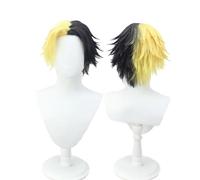 Cosplay Mashle : perruque Magic and Muscles Anime Rayne Ames Wig Black Yellow Short Hair Halloween Anime Party