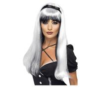 Cosplay Sorcière Perruque Argent/noir