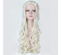 Cosplay Wig Alice au pays des merveilles The White Queen 80 cm Long Cosplay Wigs For Women Anime Film Curly Wavy Hair Wig Costume Party Beige Silver Silver