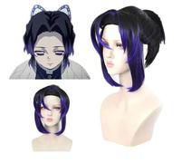 Cosplay Wig Anime Cosplay Perruque Demon Slayer Perruques,Tanjiro/Kamado Nezuko/Zenitsu/Shinobu/Tomioka Perruque,Longues Perruques Courtes for Halloween Perruque de Cheveux Synthétiques Résistants à l