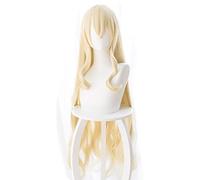 Cosplay Wig Anime Goblin Slayer prêtresse Cosplay Perruque Or Clair Cheveux Longs raides postiches Perruque Longue 100 cm