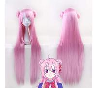 Cosplay Wig Anime Happy Sugar Life Matsuzaka Satou Pink Long Long Wig Straitement avec Bun Cosplay Costume Femmes Résistantes de poils synthétiques Wigs Happy Sugar Life