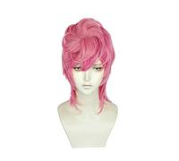 Cosplay Wig Anime JoJo Bizarre Aventure Vent d'or Trish Una Cosplay Perruque résistant à la Chaleur Cheveux Cosplay déguisement Perruques + Bonnet de Perruque