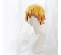 Cosplay Wig Anime Nezuko Tanjirou Kamado Wigs Demon Slayer Kimetsu no Yaiba Cosplay Wigs Zenitsu Agatsuma Golden Short Hair One Size Agatsuma Zenitsu