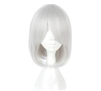 Cosplay Wig Anime Wig Hypnosis Mic Division Rap Battle Cosplay Perruque Nemu Aohitsugi, Perruque courte blanche argentée, Perruque de déguisement d'Halloween, for Halloween, Fête costumée, Spectacle d