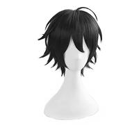 Cosplay Wig Anime Wig Hypnosis Mic Division Rap Battle Cosplay Perruque Saburo Yamada, Perruque noire courte, Perruque de costume d'Halloween, for Halloween, Fête costumée, Spectacle d'anime, Événemen