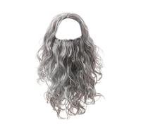 Cosplay Wig caps - Long Grey Curly Cosplay Wig With Beard Set, Fibre Synthétique Résistant À La Chaleur | Accessoires De Perruque De Cosplay Avec Plafond Réglable Idéal Pour Les Fêtes D'Halloween