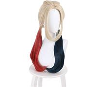 Cosplay Wig For Anime Harley Quinn Suicide Squad Perruques Cosplay Rouge et Cyan Double Ponails Double Vendeurs Femmes Cosplay Perruques Halloween Costume Halloween Résistant À La Chaleur Synthétique