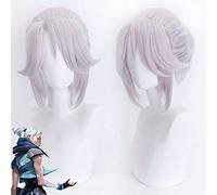 Cosplay Wig For Game Valorant Jett Silvery White Halloween Heat Resistant Women ALORANT JETT Role Play Wig