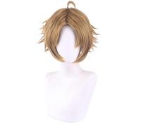 Cosplay Wig For Rudeus Greyrat Short Brown Synthetic Hair Halloween Role Play Props