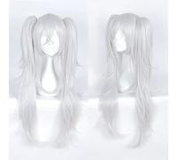 Cosplay Wig Perruque Anime Azur Lane Cosplay Perruque Vampire, 2 Queues De Cheval Argent Blanc Longue Perruque Bouclée, Perruque Costume Halloween, for Halloween, Fête Costumée, Spectacle Anime, Événe