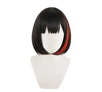Cosplay Wig Perruque Anime BanG Dream!Cosplay Mitake Ran Perruque, Perruque Bob Rouge Mixte Noir, Perruque Costume Halloween, for Halloween, Fête Costumée, Spectacle Anime, Événement Cosplay, Concerts