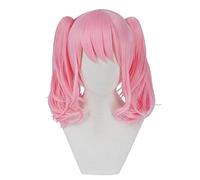Cosplay Wig Perruque Anime BanG Dream!Perruque Cosplay Maruyama Aya, perruque frisée rose à 2 queues de cheval, perruque de déguisement d'Halloween, for Halloween, fête costumée, spectacle d'anime, év