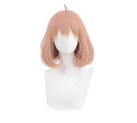 Cosplay Wig Perruque Anime Beyond The Boundary Cosplay Perruque Mirai Kuriyama,Perruque Courte Bouclée Rose Orange,Perruque Halloween Costume,Pour Halloween,Fête Costumée,Série Anime,Événement Cosplay